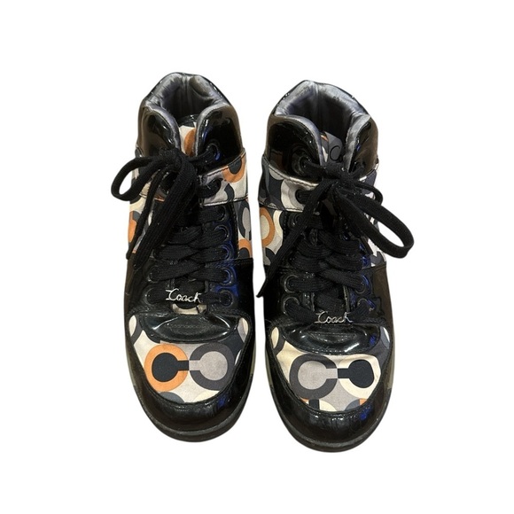 Coach Shoes - Coach High-Top Sneakers - Black and Orange
